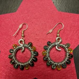 Circle beaded earrings